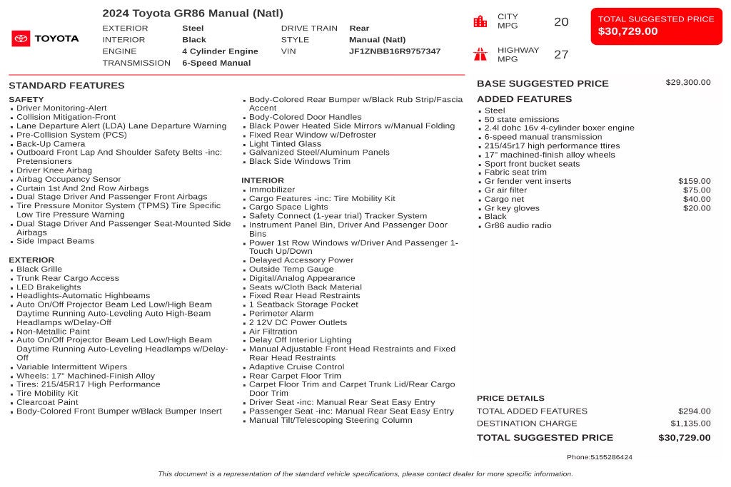 2024 Toyota GR86 Base