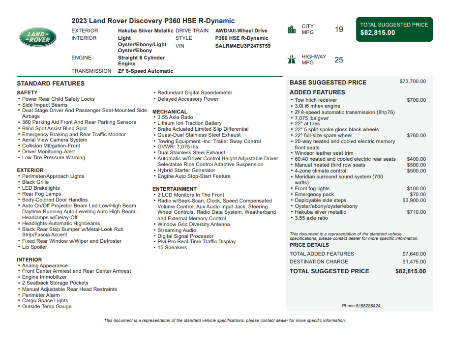2023 Land Rover Discovery HSE R-Dynamic