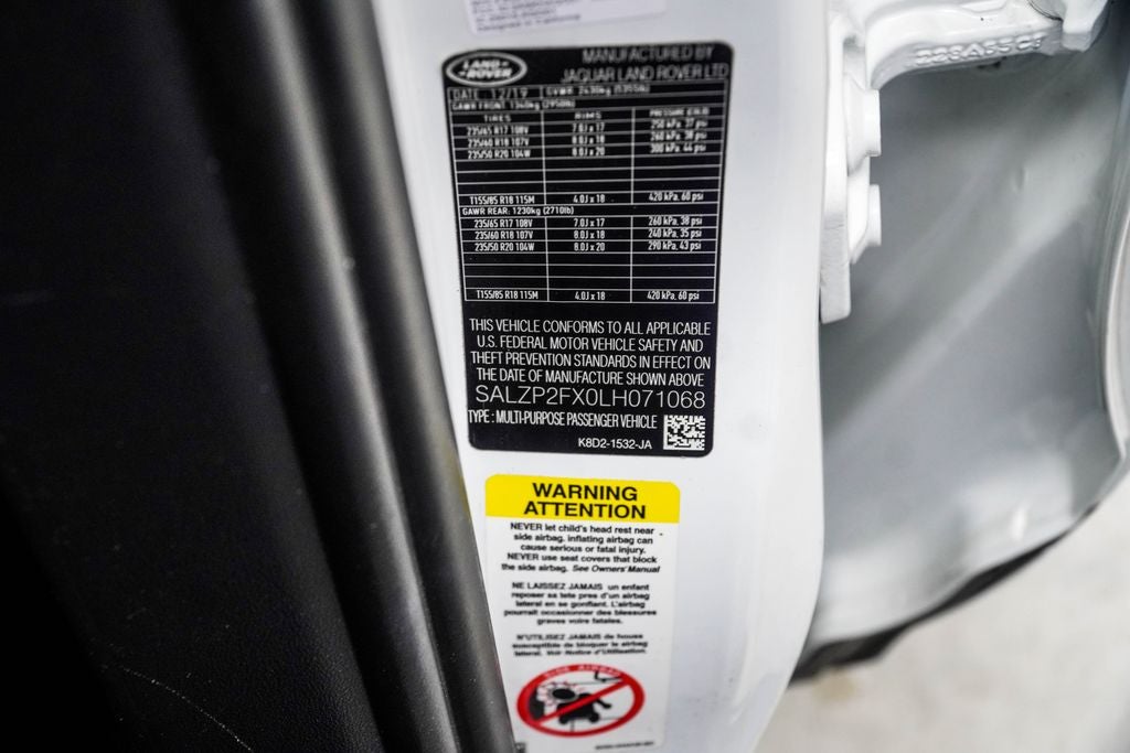 2020 Land Rover Range Rover Evoque SE