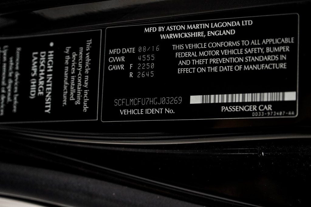 2017 Aston Martin Vanquish V12
