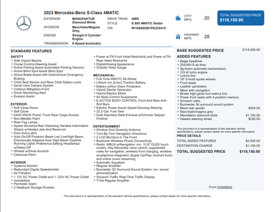 2023 Mercedes-Benz S-Class S 500 4MATIC®