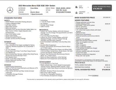 2023 Mercedes-Benz EQE 350+ Sedan Base