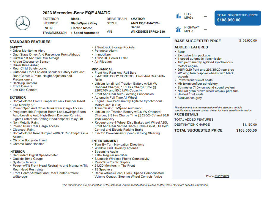 2023 Mercedes-Benz AMG® EQE Base 4MATIC®
