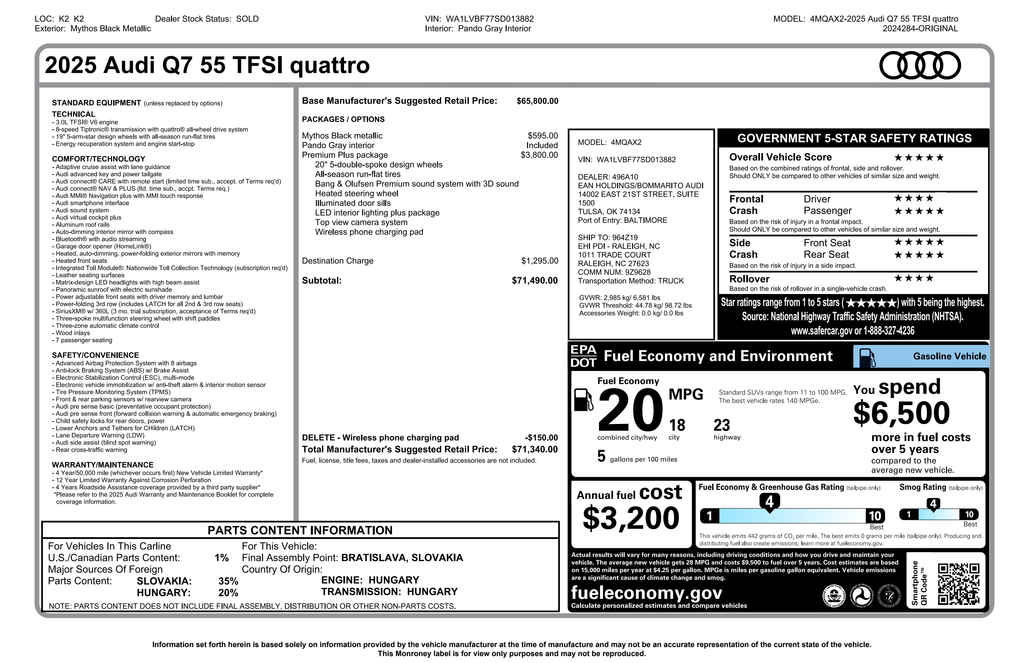 2025 Audi Q7 55 Premium Plus quattro