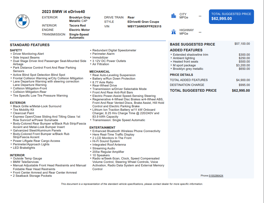 2023 BMW i4 eDrive40
