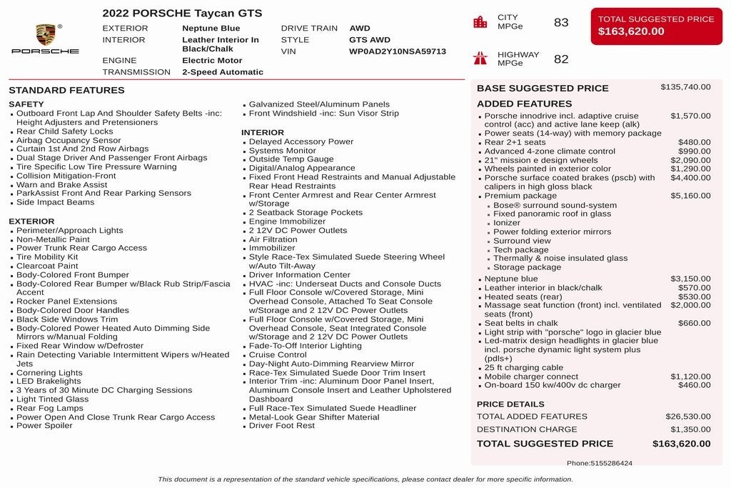 2022 Porsche Taycan GTS