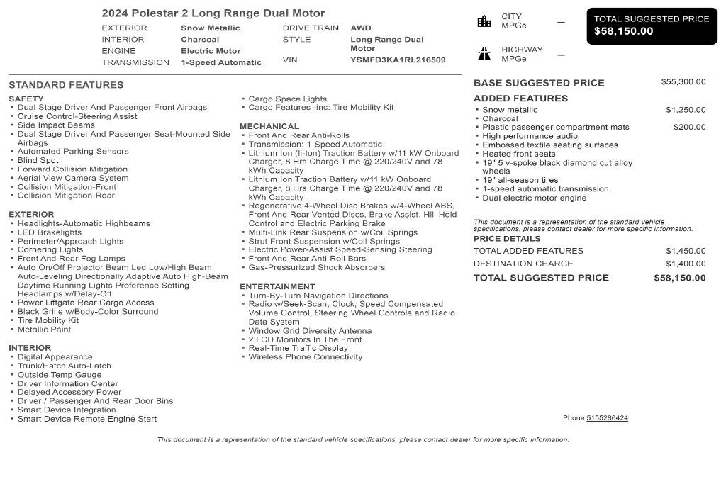 2024 Polestar 2 Long Range Dual Motor