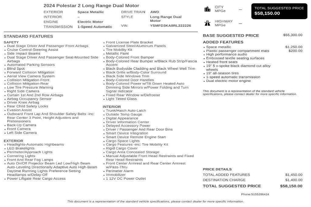 2024 Polestar 2 Long Range Dual Motor