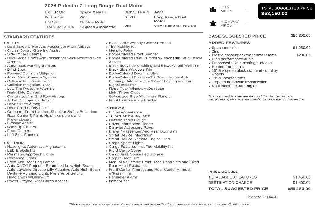 2024 Polestar 2 Long Range Dual Motor
