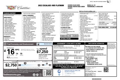 2022 Cadillac Escalade Premium Luxury Platinum