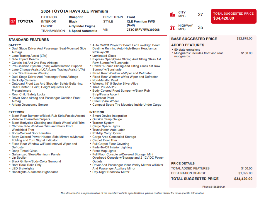 2024 Toyota RAV4 XLE Premium