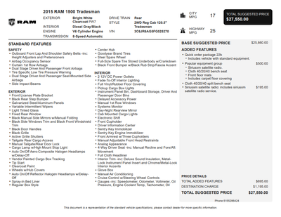2015 RAM 1500 Tradesman