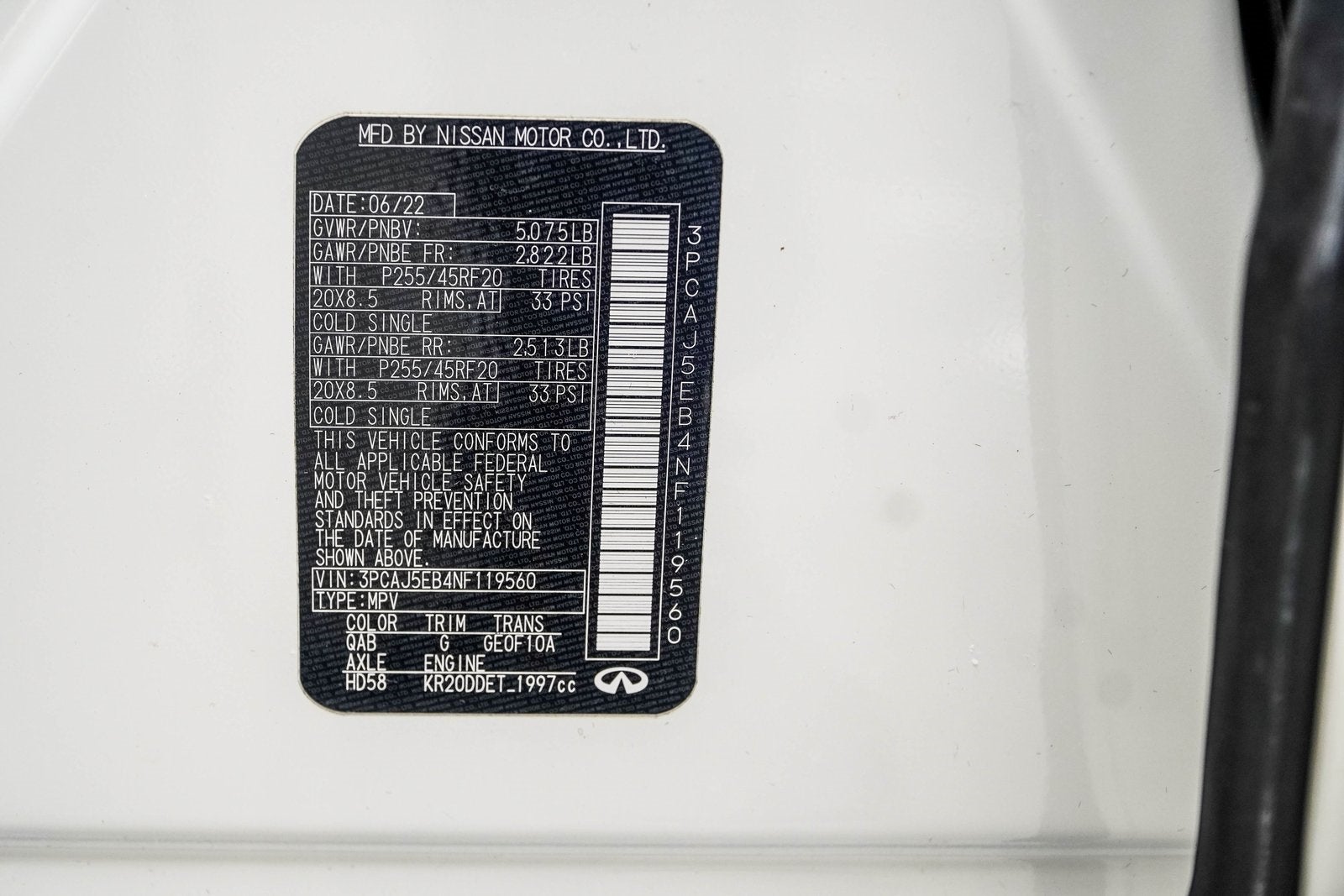 2022 INFINITI QX50 Sensory