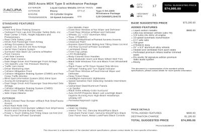2023 Acura MDX Type S w/Advance Package SH-AWD