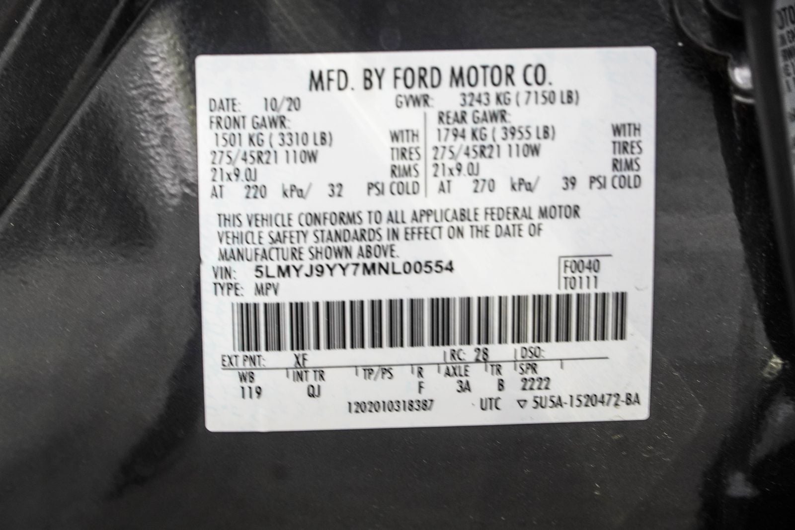 2021 Lincoln Aviator Plug-In Hybrid Black Label Grand Touring