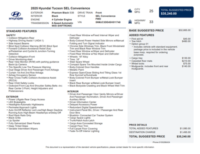 2025 Hyundai Tucson SEL Convenience