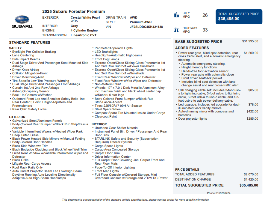 2025 Subaru Forester Premium