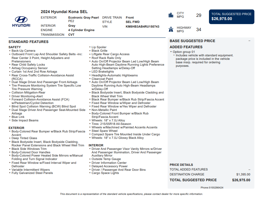 2024 Hyundai Kona SEL