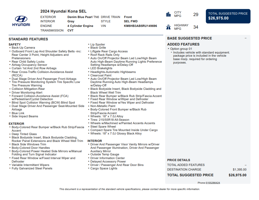 2024 Hyundai Kona SEL