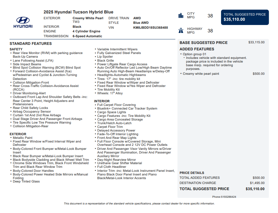 2025 Hyundai Tucson Hybrid Blue