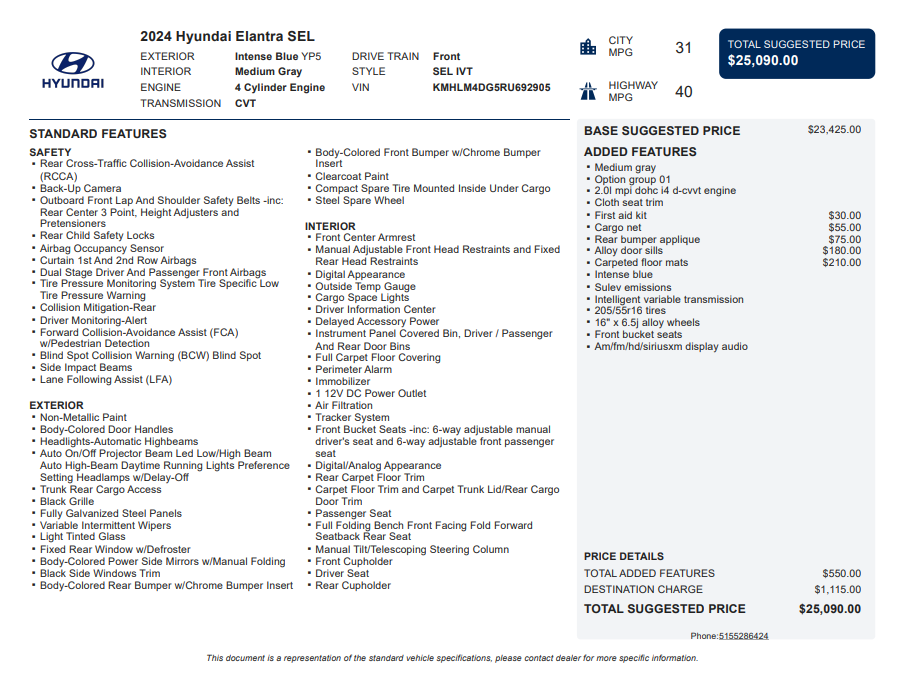 2024 Hyundai Elantra SEL