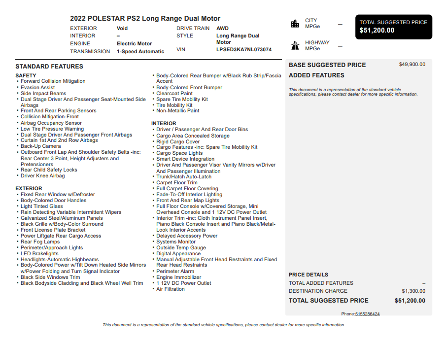 2022 Polestar 2 Long Range Dual Motor