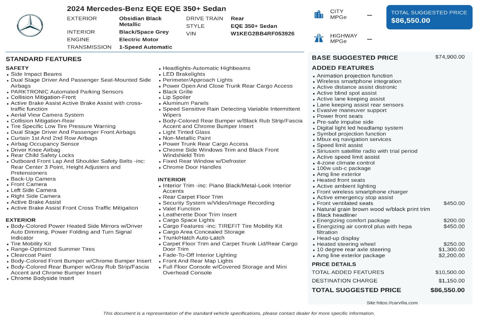 2024 Mercedes-Benz EQE 350+ Sedan Base
