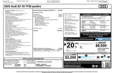 2025 Audi Q7 55 Premium Plus quattro