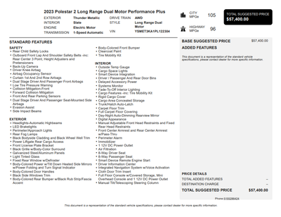 2023 Polestar 2 Long Range Dual Motor Performance Plus