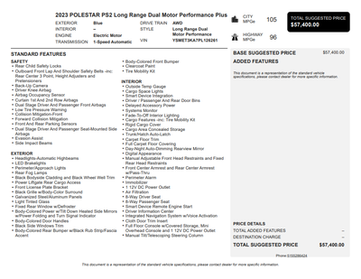 2023 Polestar 2 Long Range Dual Motor Performance Plus