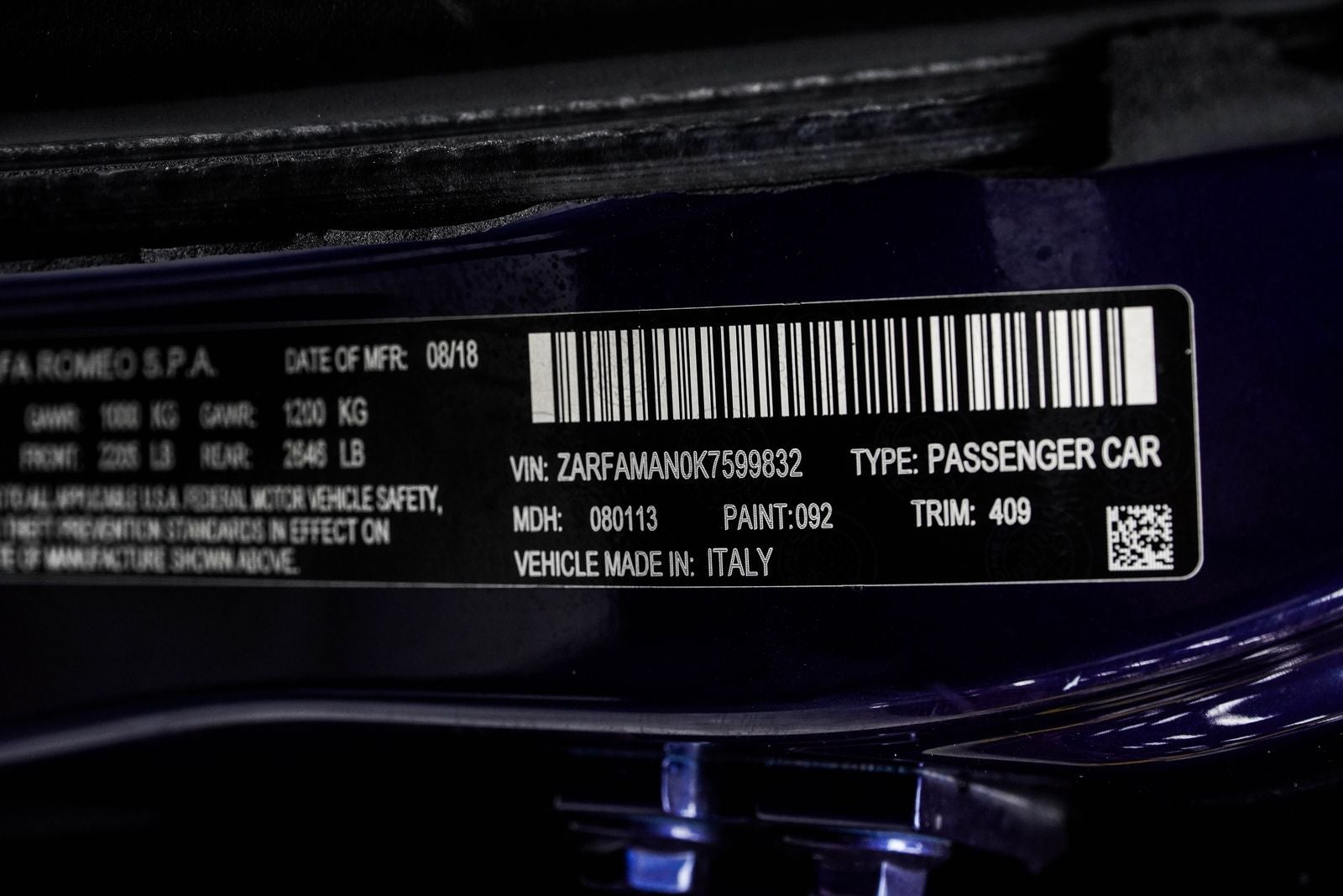 2019 Alfa Romeo Giulia Base