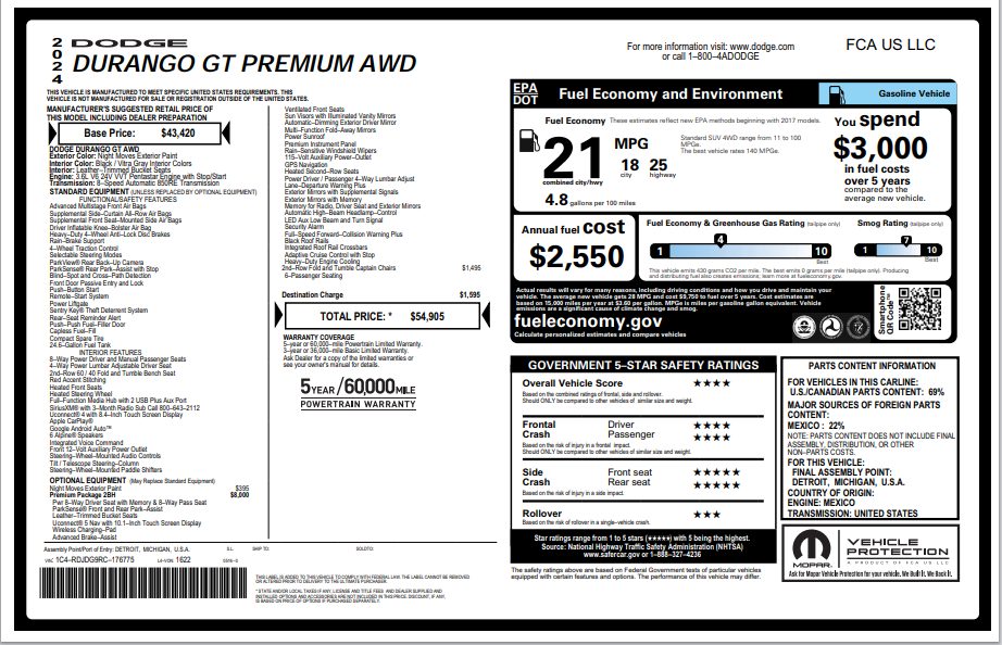 2024 Dodge Durango GT Premium
