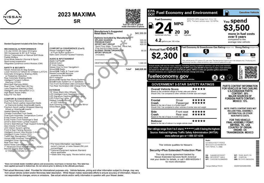 2023 Nissan Maxima SR