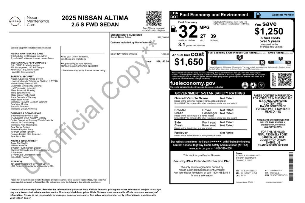 2025 Nissan Altima 2.5 S