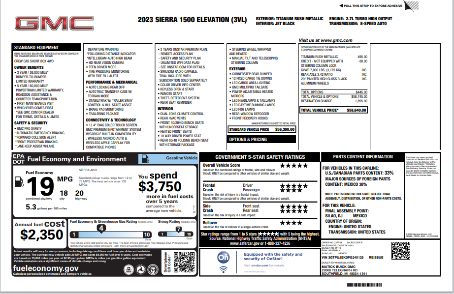 2023 GMC Sierra 1500 Elevation