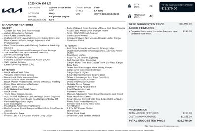 2025 Kia K4 LX