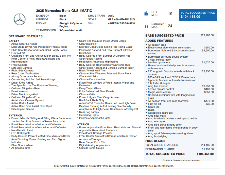 2025 Mercedes-Benz GLS GLS 450 4MATIC®
