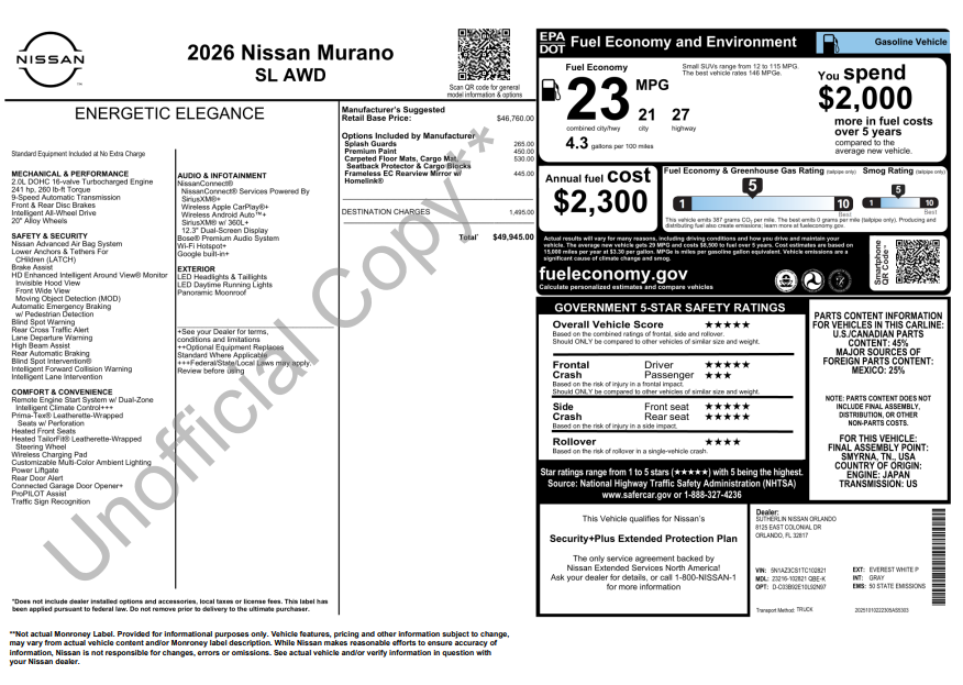 2026 Nissan Murano SL