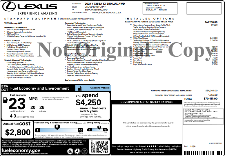 2024 Lexus TX 350 Luxury