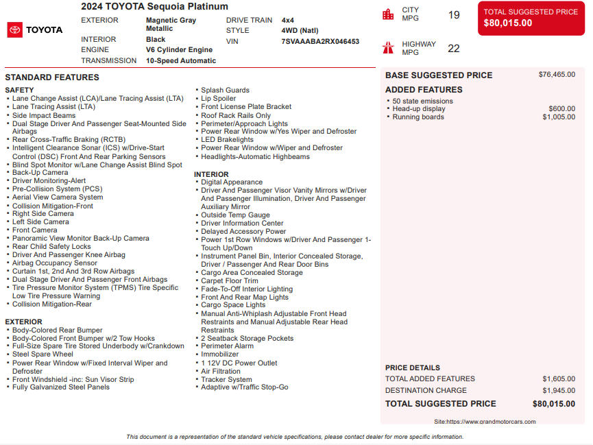 2024 Toyota Sequoia Platinum