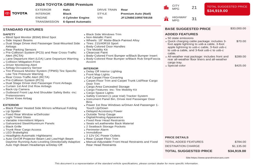 2024 Toyota GR86 Premium