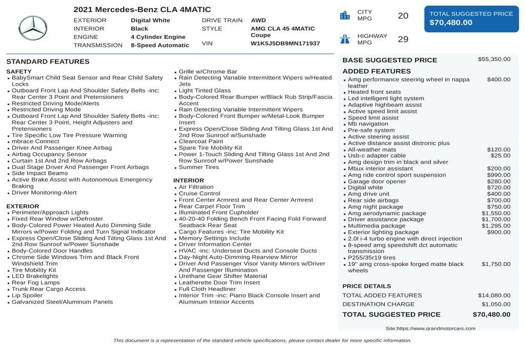 2021 Mercedes-Benz CLA CLA 45 AMG® 4MATIC®
