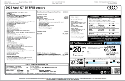 2025 Audi Q7 55 Premium Plus quattro