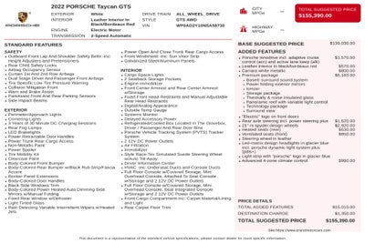 2022 Porsche Taycan GTS