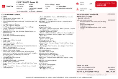 2020 Toyota Supra 3.0