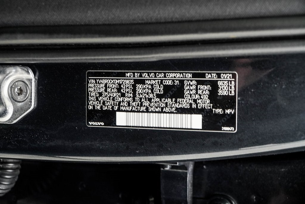 2021 Volvo XC90 Recharge Plug-In Hybrid T8 Inscription Expression 7 Passenger