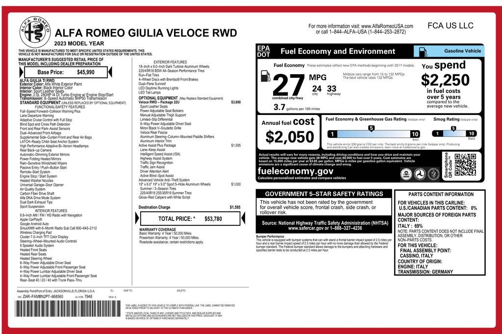 2023 Alfa Romeo Giulia Veloce