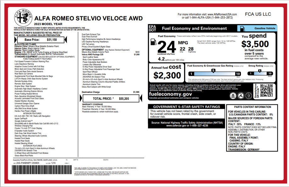 2023 Alfa Romeo Stelvio Veloce