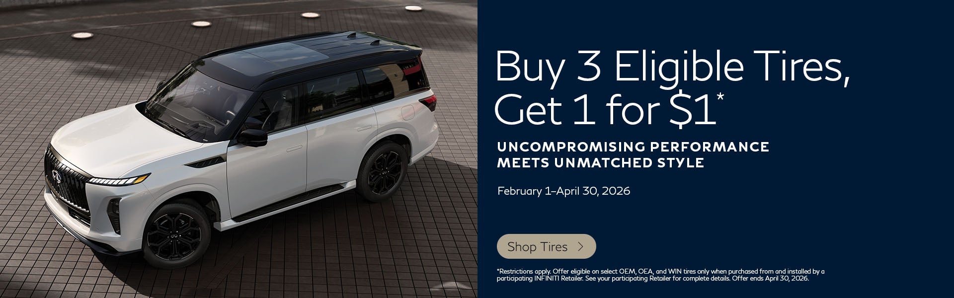 Buy 3 Eligible Tires, Get 1 for $1.